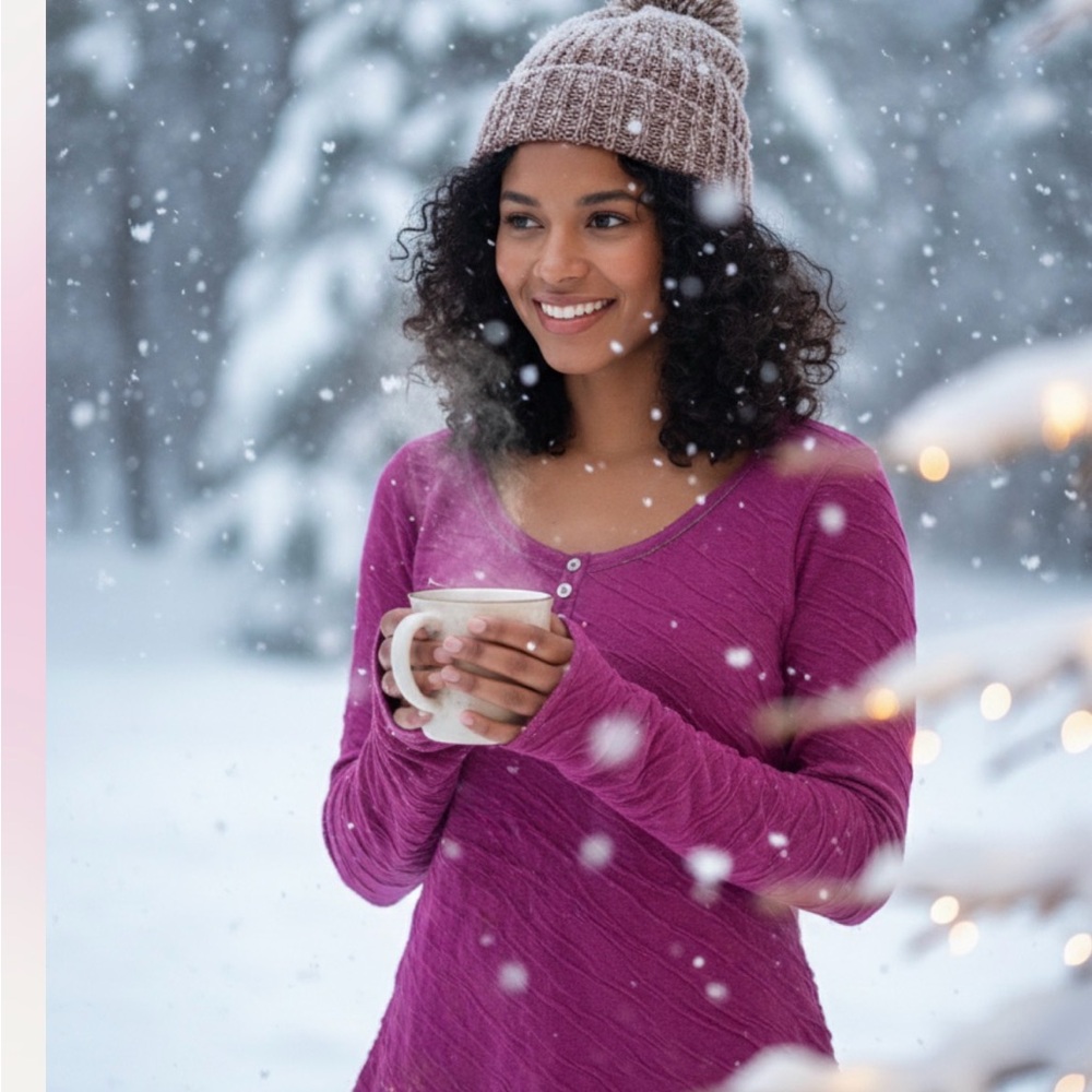 Guess Women's Fuchsia Long Sleeve Henley